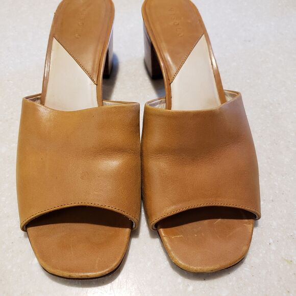 Nisolo Elizabeth Tan Leather Open Toed Heels Size 9 eu 40 - Picture 3 of 7